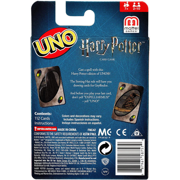 VINTAGE Mattel Harry Potter UNO Card Game w/ Three Headed Dog Dicer