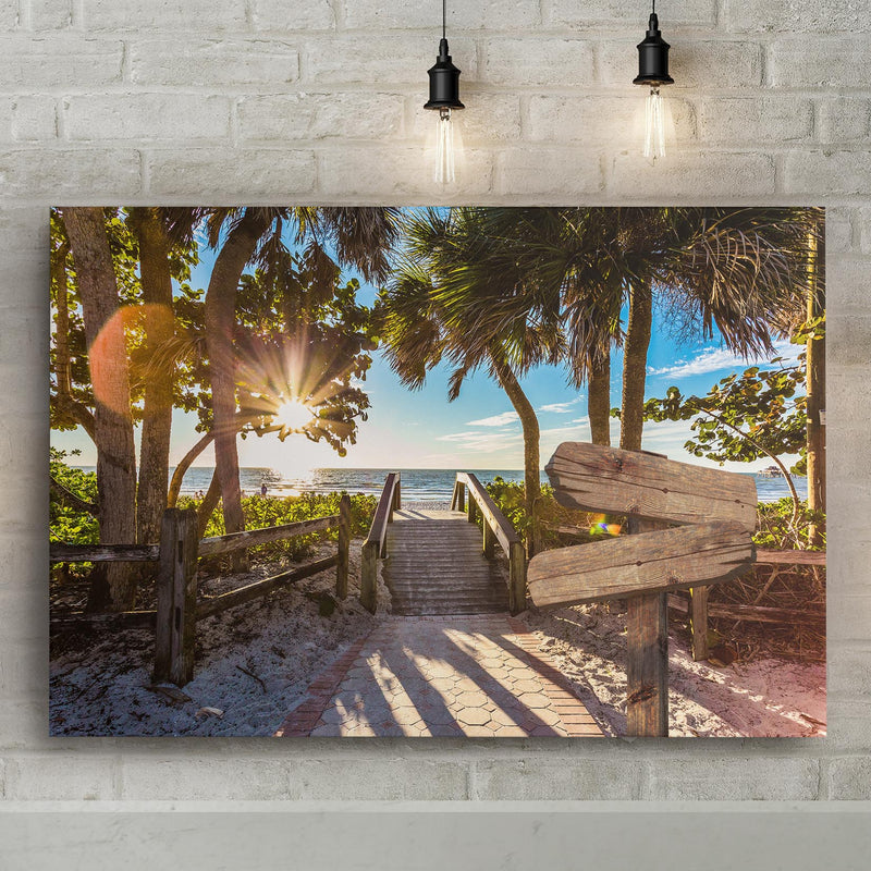 Enchanting Bridge Entrance To Hidden Beach, Custom Canvas