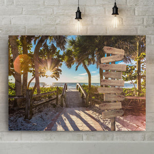 Enchanting Bridge Entrance To Hidden Beach, Custom Canvas