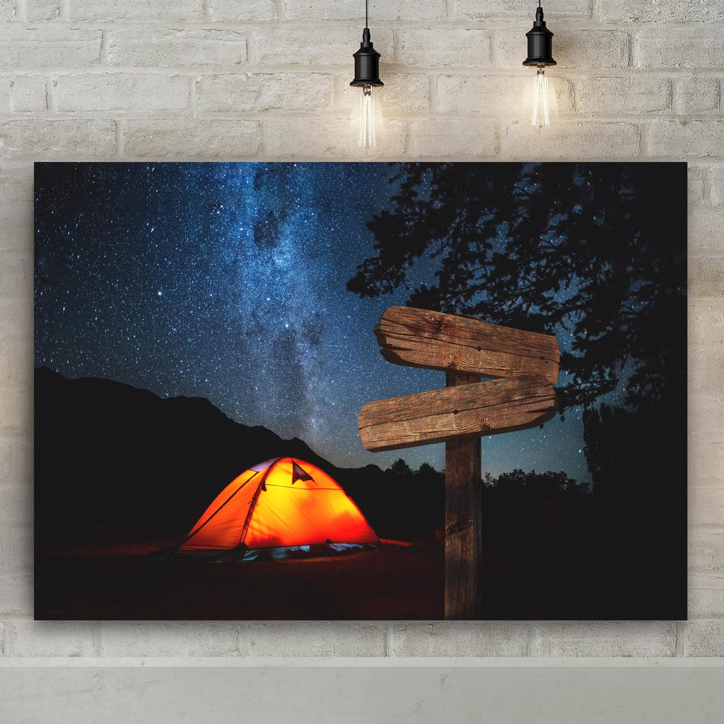 Camping Under Starry Night Sky, Custom Canvas