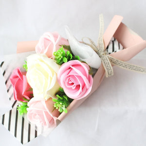 5 Piece Adorable Scented Soap Rose Bouquet