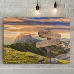 Calming Sunrise View At The Dolomites Mountain Range, Custom Canvas