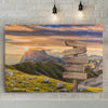 Calming Sunrise View At The Dolomites Mountain Range, Custom Canvas