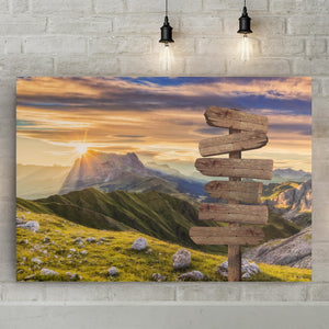 Calming Sunrise View At The Dolomites Mountain Range, Custom Canvas