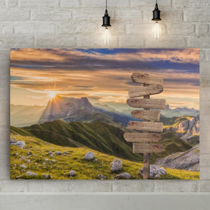 Calming Sunrise View At The Dolomites Mountain Range, Custom Canvas