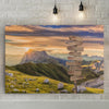 Calming Sunrise View At The Dolomites Mountain Range, Custom Canvas