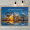 The Silhouette Of A Group Of Acacia Trees During Sunset With A Beautiful Message, Custom Canvas