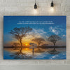 The Silhouette Of A Group Of Acacia Trees During Sunset With A Beautiful Message, Custom Canvas