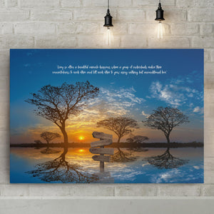 The Silhouette Of A Group Of Acacia Trees During Sunset With A Beautiful Message, Custom Canvas