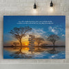 The Silhouette Of A Group Of Acacia Trees During Sunset With A Beautiful Message, Custom Canvas