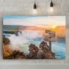 Sunrise View At The Top Of Majestic Waterfall, Custom Canvas