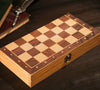 Gorgeous 15'' Wooden Folding Chess Set - Magnetic Functionality